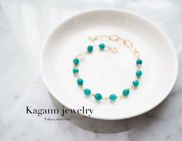 再販＊【K14gf】ターコイズのブレスレット ブレスレット
