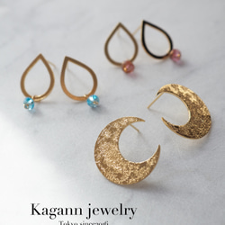 ＊再販＊【受注製作】Crescent pierce 〈silver 925/ゴールドカラー/K18GP〉 5枚目の画像