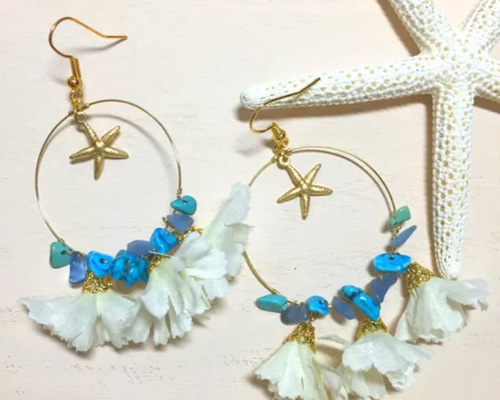nalu pua〜スターフィッシュフープピアス ピアス（フック