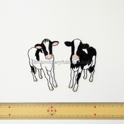 ホルスタインの子牛シロちゃん　牛　刺繍ワッペン 7枚目の画像