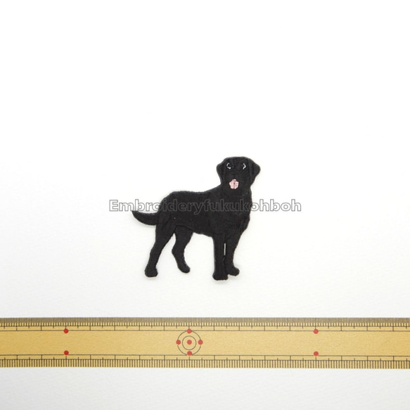 真っ黒の犬　刺繍ワッペン　犬ワッペン　レトリバー　黒い犬 3枚目の画像