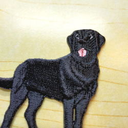 真っ黒の犬　刺繍ワッペン　犬ワッペン　レトリバー　黒い犬 4枚目の画像
