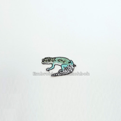ヒョウモントカゲモドキ　レオパ　刺繍ワッペン　爬虫類　トカゲ 2枚目の画像