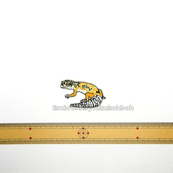 ヒョウモントカゲモドキ　レオパ　刺繍ワッペン　爬虫類　トカゲ 8枚目の画像