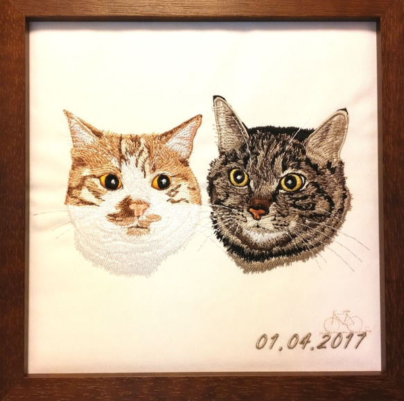 order embroidery art うちの子を刺繍に　1頭　オーダー刺繍　ペット　肖像 4枚目の画像