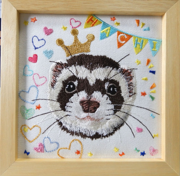 order embroidery art うちの子を刺繍に　1頭　オーダー刺繍　ペット　肖像 5枚目の画像