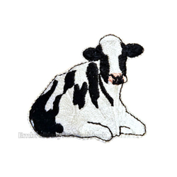 まったり座る牛　動物ワッペン 7枚目の画像