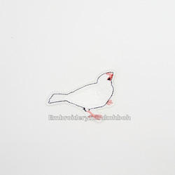 てのり文鳥　刺繍ワッペン 1枚目の画像