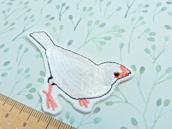 てのり文鳥　刺繍ワッペン 6枚目の画像