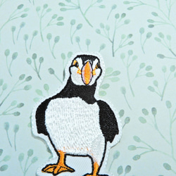 パフィン　鳥刺繍ワッペン 8枚目の画像