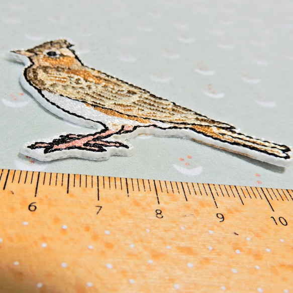 雲雀　刺繍ワッペン　野鳥 7枚目の画像