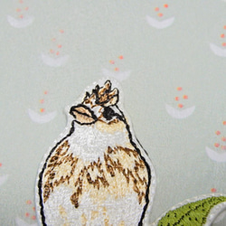ヒバリの正面　刺繍ワッペン　野鳥　雲雀 8枚目の画像
