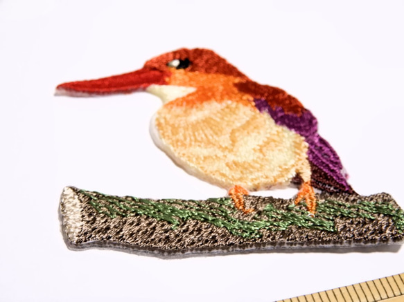 リュウキュウアカショウビン　鳥　野鳥　刺繍ワッペン 7枚目の画像