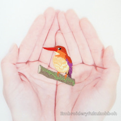 リュウキュウアカショウビン　鳥　野鳥　刺繍ワッペン 3枚目の画像