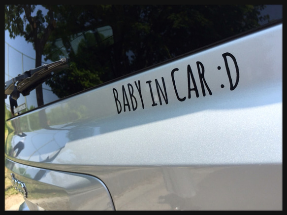 " BABY IN CAR :D " 車用外側ステッカー 1枚目の画像