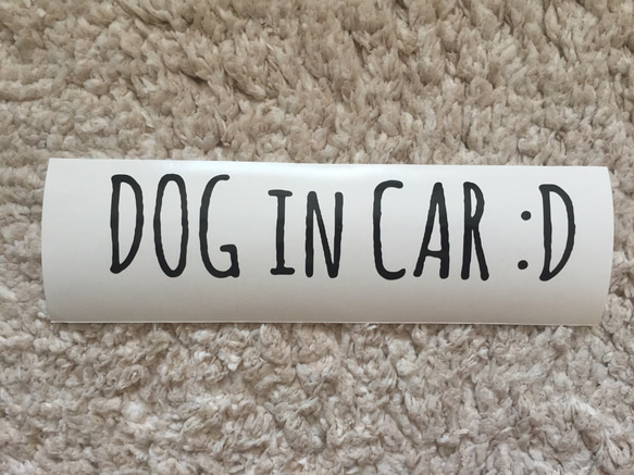 " DOG IN CAR :D " 車用ステッカー 4枚目の画像
