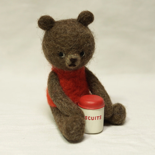 ✽確認用✽】レトロオレンジのくまさん✽羊毛フェルト ✽確認用