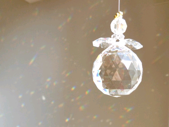 スワロフスキー 使用サンキャッチャー（天使）オリジナル木枠一点物