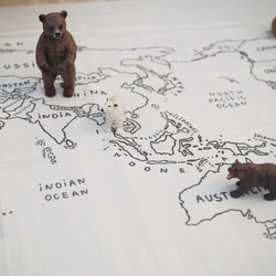 〈タペストリー〉World Map コットンリネン | 子ども部屋 | インテリア | 世界地図 | 地図 4枚目の画像