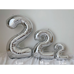〈Balloon〉ナンバー（L）white/silver |  誕生日 | おうちスタジオ 2枚目の画像