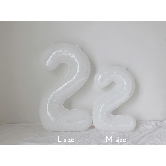 〈Balloon〉ナンバー（L）white/silver |  誕生日 | おうちスタジオ 3枚目の画像