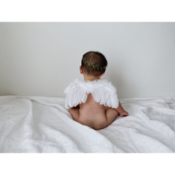 ［ angel 's wing ］天使の羽＆ヘアバンドset | ニューボーンフォト | ハーフバースデー | 新生児 4枚目の画像