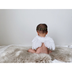 ［ angel 's wing ］天使の羽＆ヘアバンドset | ニューボーンフォト | ハーフバースデー | 新生児 8枚目の画像