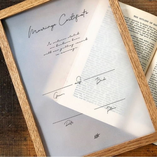 結婚証明書】トレーシングペーパー （人前式用・教会式用）／12 design