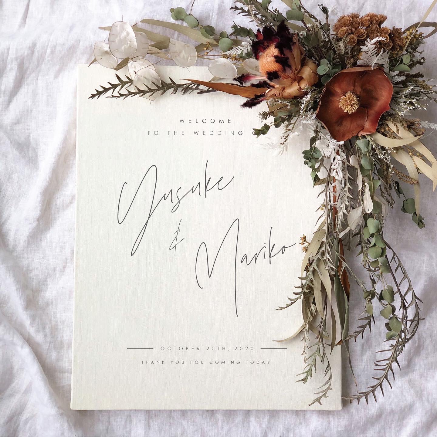 【キャンバスボード】オフホワイト／13 design│ウェルカムボード