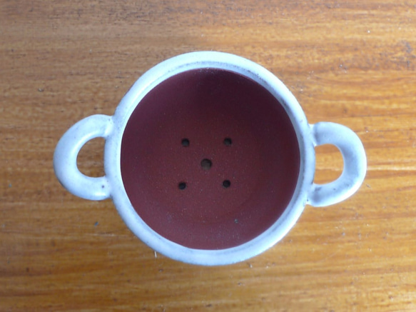 バスケット型ミニ植木鉢（ホワイト） 5枚目の画像