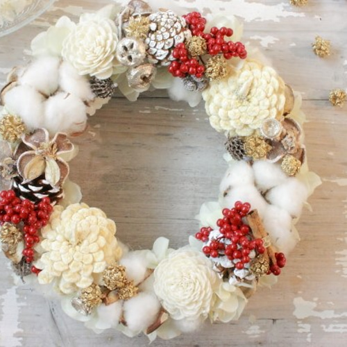 No162 ロイヤルブルー＆ホワイト❄︎.*大人のクリスマスリース☃︎*.‎ No162 ロイヤルブルー＆ホワイト❄︎.*大人のクリスマスリース