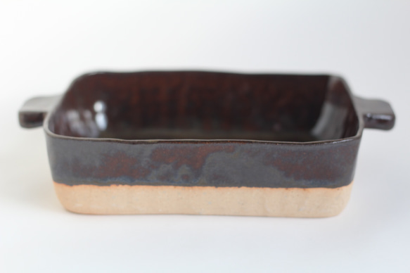 耐熱陶器　グラタン皿　ブラウン（2人用） 2枚目の画像