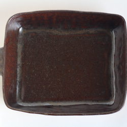 耐熱陶器　グラタン皿　ブラウン（2人用） 3枚目の画像