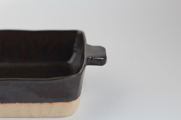耐熱陶器　グラタン皿　ブラウン（2人用） 4枚目の画像