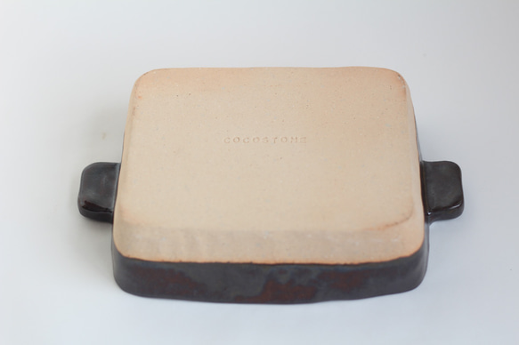 耐熱陶器　グラタン皿　ブラウン（2人用） 5枚目の画像