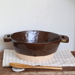 耐熱陶器　一人鍋　ブラウン　（数量限定生産） 1枚目の画像
