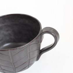 【ヘリンボーンスープカップ】　ブラック（受注生産） 3枚目の画像