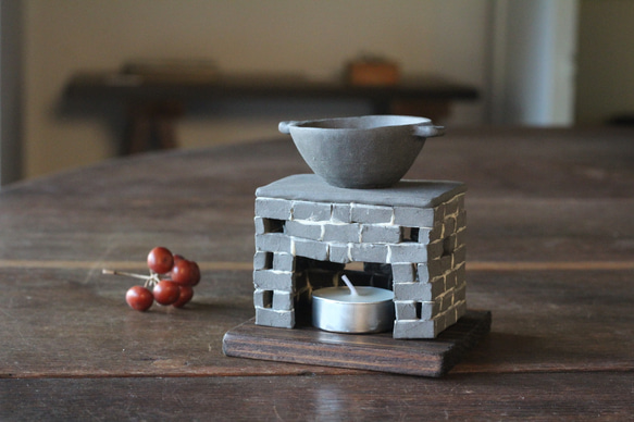 茶香炉　黒（角形）Tea incense burner（受注生産） 1枚目の画像