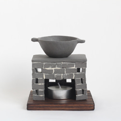 茶香炉　黒（角形）Tea incense burner（受注生産） 2枚目の画像