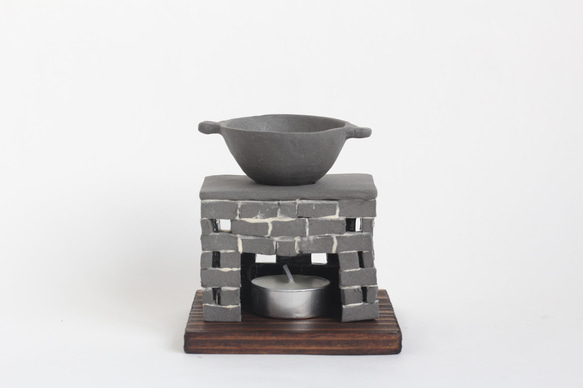茶香炉　黒（角形）Tea incense burner（受注生産） 2枚目の画像