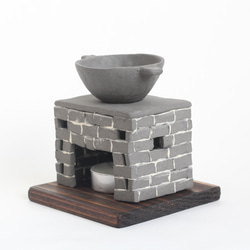 茶香炉　黒（角形）Tea incense burner（受注生産） 3枚目の画像