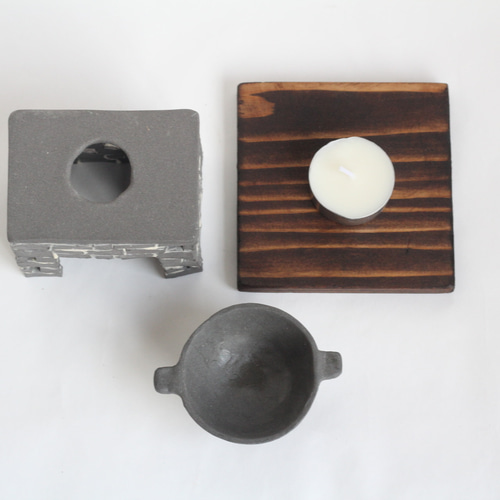茶香炉 黒（角形）Tea incense burner（受注生産