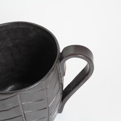 【ヘリンボーンマグカップ】ブラック　（受注生産） 3枚目の画像