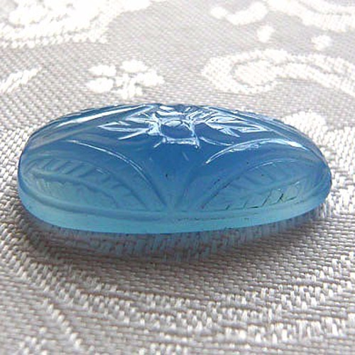 シーブルーカルセドニー・カービングルース-c 天然石 BodhiTreeルース