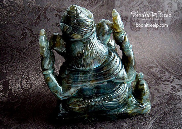 [Ganesha] 拉長石雕刻（雕像）特大雕塑擺件 第8張的照片