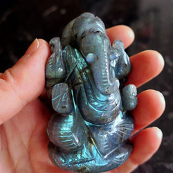 [免運費] Ganesha Carving (Statue) Labradorite-a 第5張的照片