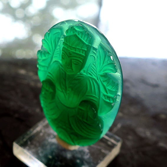 [免運費] Lakshmi 雕刻散裝（綠縞瑪瑙） 第3張的照片