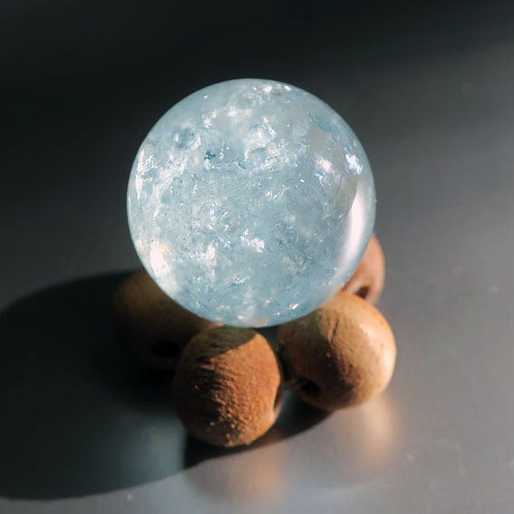 【送料無料】アクアマリン　スフィア　まる玉　20mm　58.00ct｜ハンドメイド素材 × 春の誕生石2025