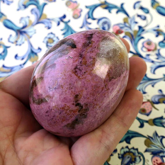 ロードナイト(薔薇輝石)・エッグ 58mm 天然石 置物 コレクション