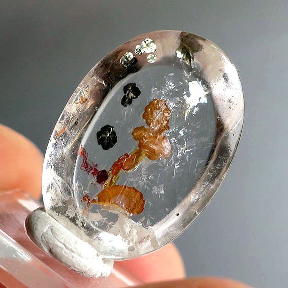 マーカサイトインクォーツ　レアストーン　オーバルルース　コレクション　22mm｜ハンドメイド素材